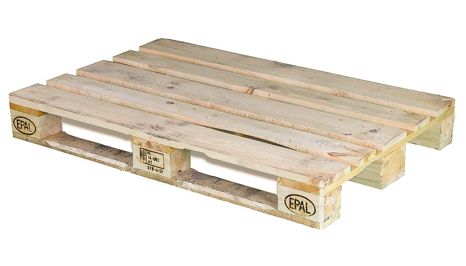Palet europeo de madera EPAL - 1200x800x144mm - 3 patines