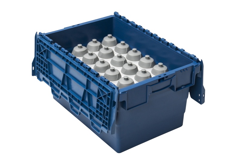 Caja de plástico con tapa - 600x400x320mm - 60 litros